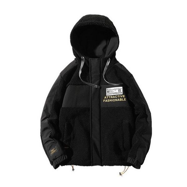 

men's jackets wool fleece 2021 fashion hat detachable padded spring autumn winter jacket, Black;brown