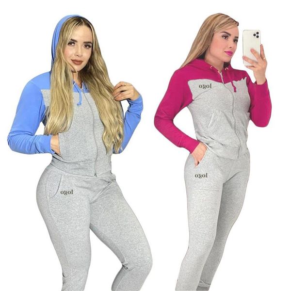 

women's two piece pants 2021 winter set women long sleeve hooded zipper pocket sporty jackets+leggings matching sets workout stretchy o, White
