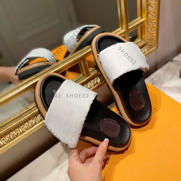 

woman slipper fashion lady sandals beach velcro classic pattern sell well slippers platform alphabet rubber slides by shoe02 05, Black
