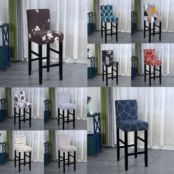 

chair covers short back dining cover elastic slipcover fashion printing stretch seat bar el decorative supplies