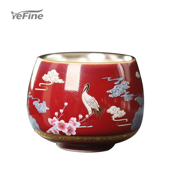 

yefine enamel colored silver sample tea cup cups & saucers
