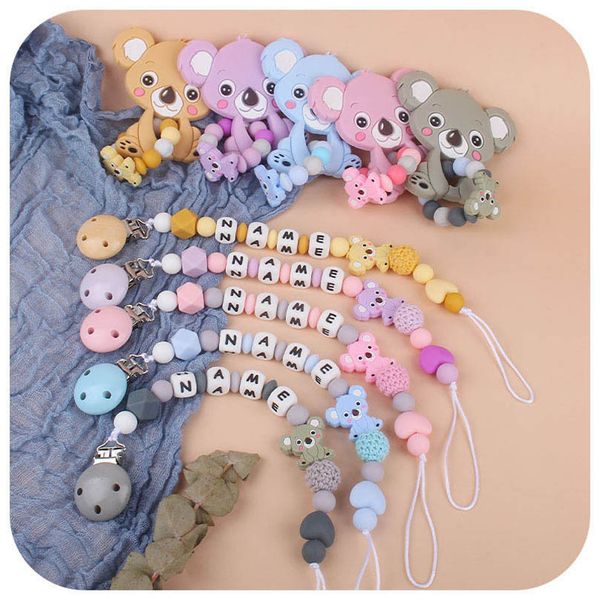 

newborn pacifier holders baby clips weaning teething beads pacifiers chain cartoon silicone teether infant feeding teeth toys kids chew toy