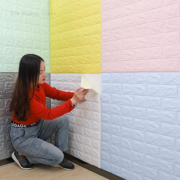 

wallpapers 3d brick wall stickers, tv background wall, diy self-foam waterproof decorative covering wallpaper for children's living