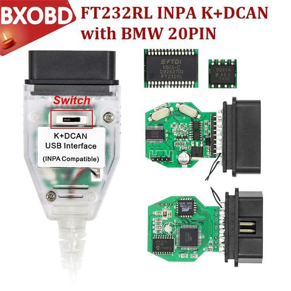 

diagnostic tools obd2 inpa k dcan for k+can ftdi ft232rl chip with switch cable support line from 1998 to 2013