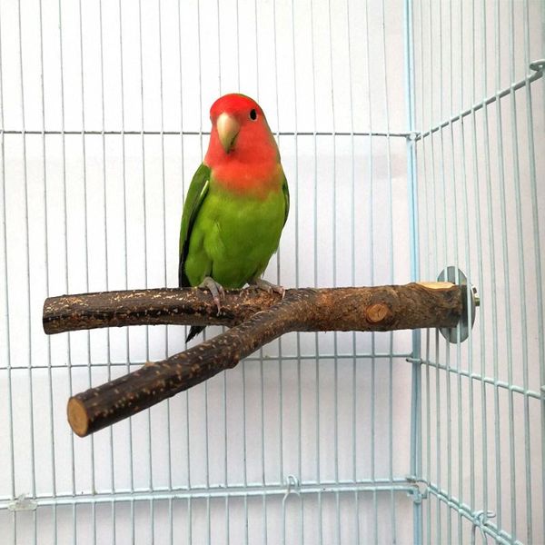 Andere Vogelbedarf Haustier Papagei Zweig Sitzstangen Ständer Holz Gabel Rack Mund Schleifen Klaue Holz Rest Halter Spielzeug