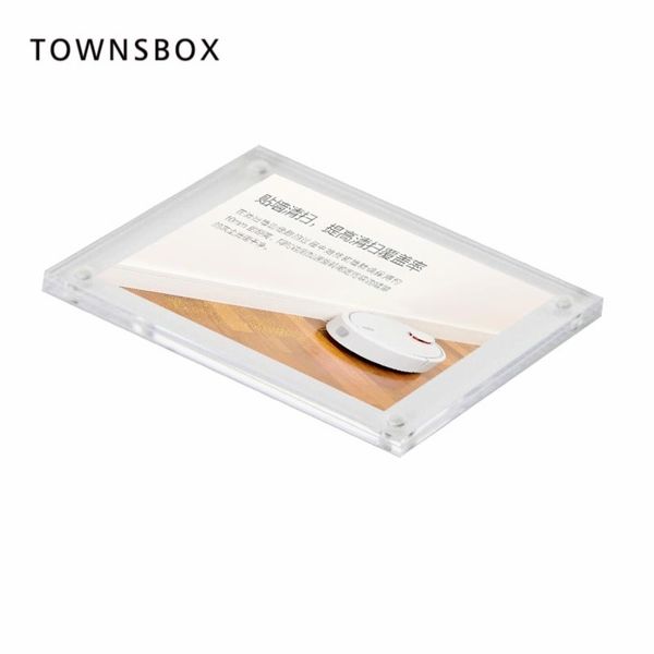 

acrylic block magnetic mount price tag display wall sticker paper info frame door sign holder plate name card cover