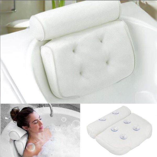 

pillow 3d mesh soft waterproof bath room non-slip spa neck cushion