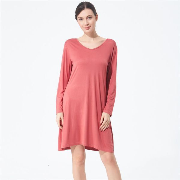 

loose long sleeve nightgown sleeping women sleepwear dress night clothes plus size 3xl 7xl spring summer nightwear, Black;red