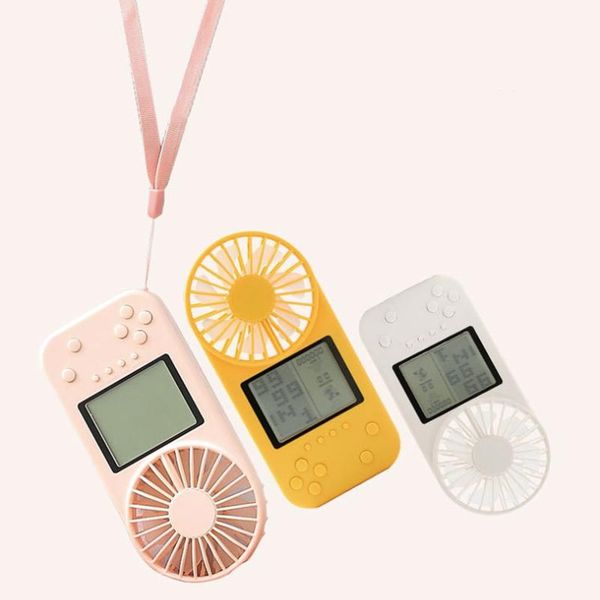 

handheld game console with usb fan color display retro mini personal electric fans