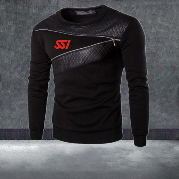 

men's hoodies & sweatshirts fast shipment spring men scuba schools international logo ssi print customizable chest zipper pullover fas, Black
