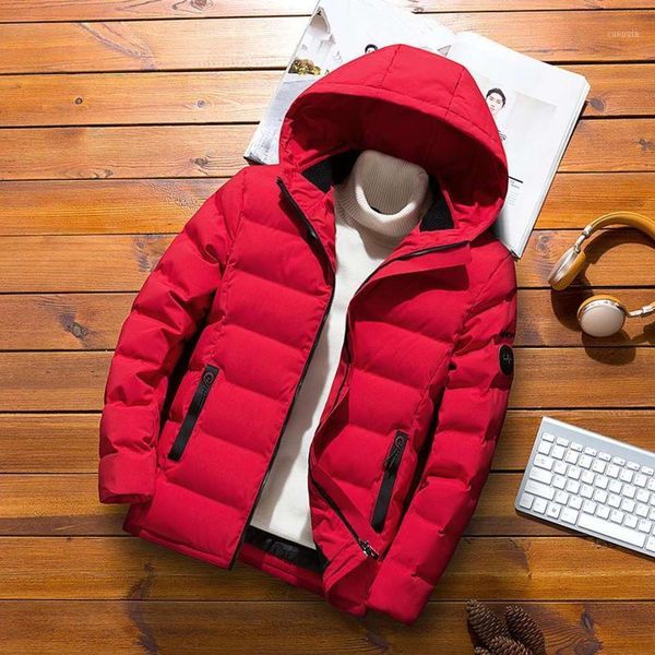 

men's down & winter quilted jacket men solid puffer coat plus big size parkas casual outwear mens warm zipper jackets hooded collar bra, Black