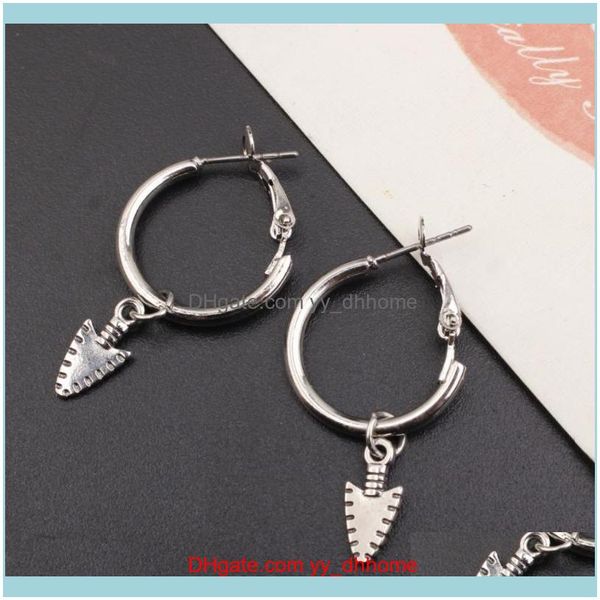 

jewelrytrendy sier hoop earrings for women and men alloy metal arrow small circle jewelry party aessiors & hie drop delivery 2021 remns, Golden;silver