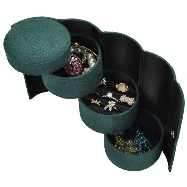 

exquisite jewelry boxes jewel organizer jewel casket fashion wedding gift birthday gift 2021 classical small portable velvet, Black;white