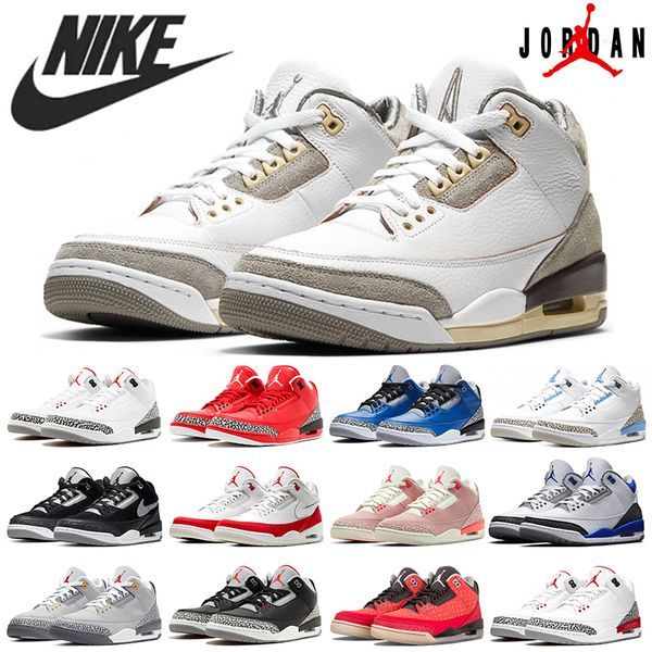 

2021 nike air jordan 3 men basketball shoes 3s racer blue midnight navy black cement laser orange rust pink unc varsity royal fire red train