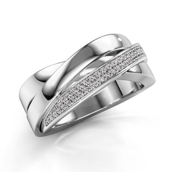 

wedding rings hainon fashion zircon crystal silver color cross for women engagement finger luxury bijoux gifts, Slivery;golden