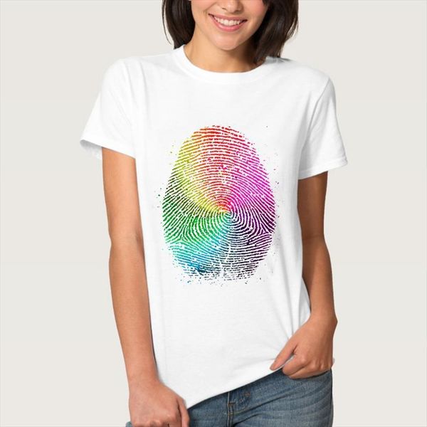 

colorful fingerprint print men mens t shirt short sleeve o neck loose ladies summer fashion tee clothes, White;black