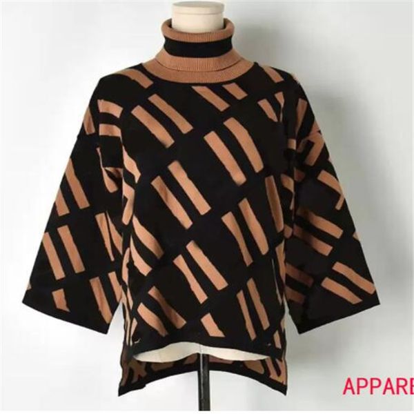 

womens designer sweater jacket woman high neck letter printing sweaters knitted long-sleeved pullover jumper fashion casual knitwear shirts, White;black