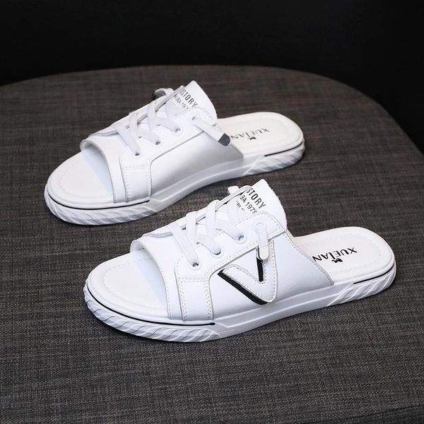 

slippers women fashion summer comfortable slip on flats ladies slides home beach shoes outdoor sandals flat, Black