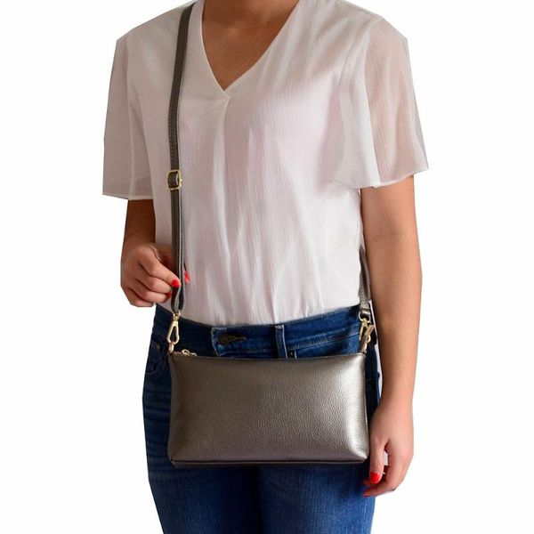 

shoulder bags women genuine leather clutch purse ladies bronze cow crossbody bag for woman cross body