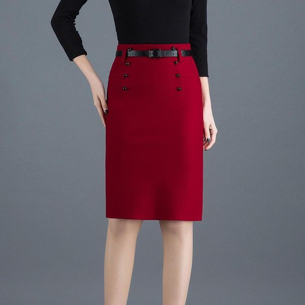 

skirts 2021 summer korean women high waist slim stretch hip skirt simple pure color casual ladies office tide, Black