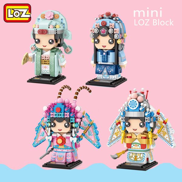 

li zhi loz mini assembled building block toys guochao beijing opera series 1541-1544