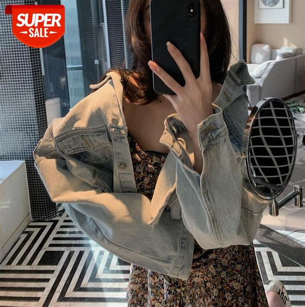 

korea dongdaemun ins pocket washed short denim jacket women #nt1h, Black