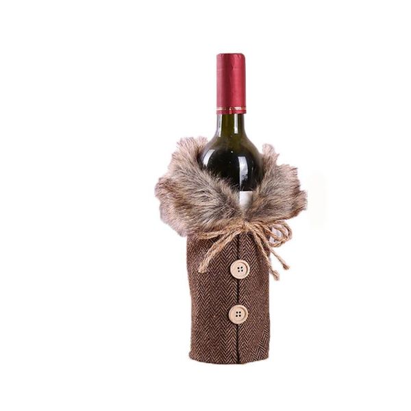 

christmas decorations sweater wine bottle cover est collar button coat design dress sets xmas