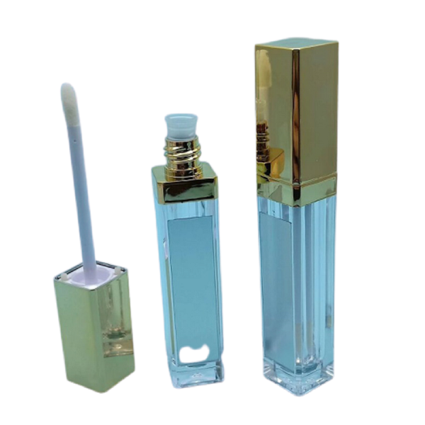 

storage bottles & jars 7ml empty led lip gloss tube with mirror light shiny gold/shiny silver cap square glaze container packaging bottle 30