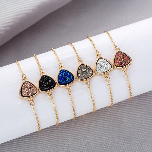

charm bracelets eseres geometric bracelet for women triangle crystal and bangle pulseras mujer, Golden;silver