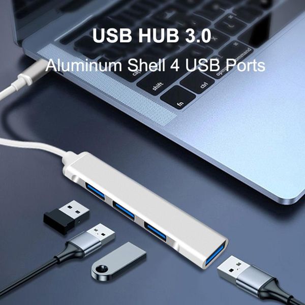 

portable 5gbps usb 3.0 hub adapter aluminum alloy 4 ports multi pc splitter extender for computer laphubs