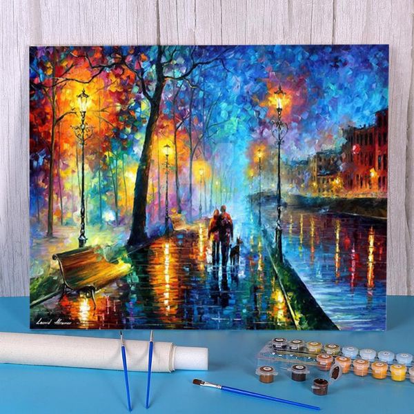 

paintings melody the night coloring by numbers painting package acrylic paints 40*50 on canvas wall decoration handicraft