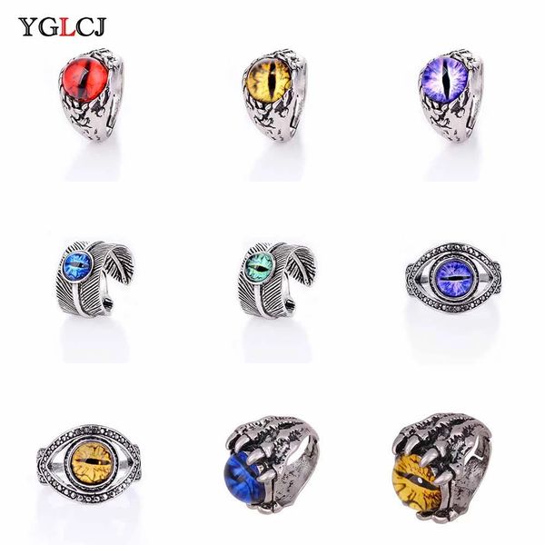 Ladies Beautiful Men's Vintage Ancient Evil Eye Ring Fashion Devil Eyeball Halloween Party Puntelli Gioielli colorati da donna