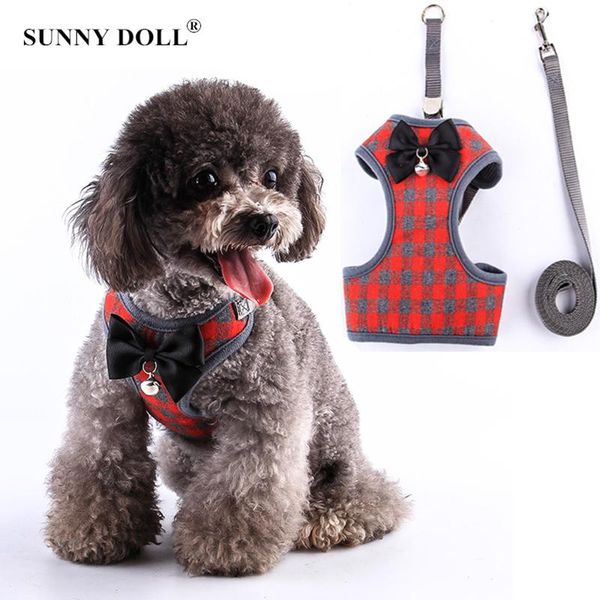 

dog collars & leashes 1.5 m bell bow tie chain cat teddy small puppy vest traction rope pet leash supplies collar harness