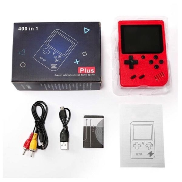 

2021 sell 400-in-1 handheld video mini game console retro 8-bit design with color lcd and 400 classic games -supports two players