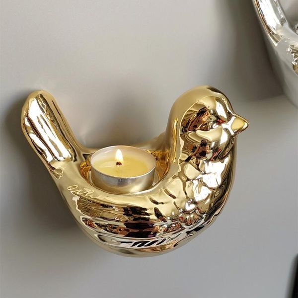 

gold ceramics wall candle holders silver bird holder european candlestick tea light decoration gift fc531