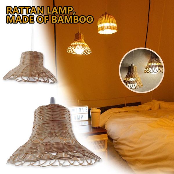 

lamp covers & shades rattan made of bamboo light chandelier home stay real weaving decorative handmade lampshade