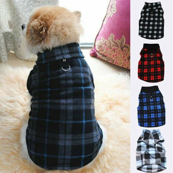 

dog apparel 2021 est pet coat fleece plaid jacket vests spring clothes puppy cat sweater clothing