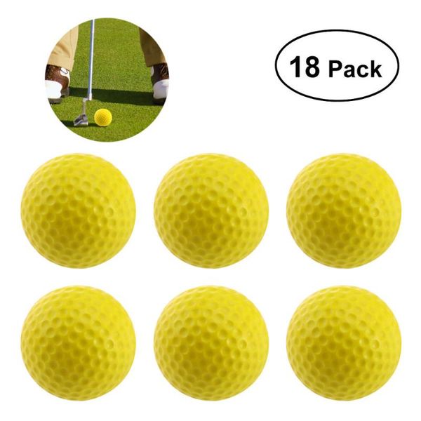 

golf balls winomo 18pcs practice soft dimpled elastic indoor outdoor training (yellow)