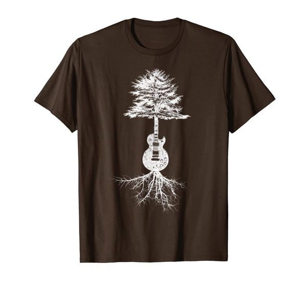 

guitar roots music t-shirt cool tee - white print, White;black