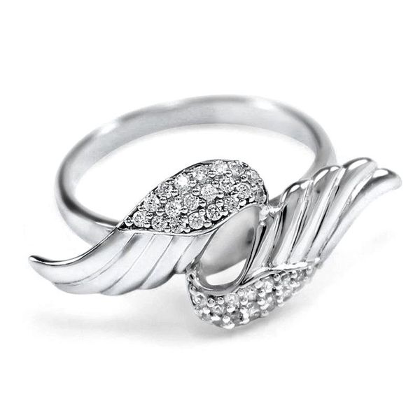 

wedding rings romantic wing for women engagement ceremony party fashion accessories fancy gift shiny crystal cz jewelry, Slivery;golden