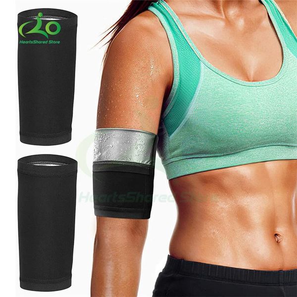 

elbow & knee pads 2 pack slimming arm shaper women's and men's body trimmers compression sweat belt performance sleeves, Black;gray