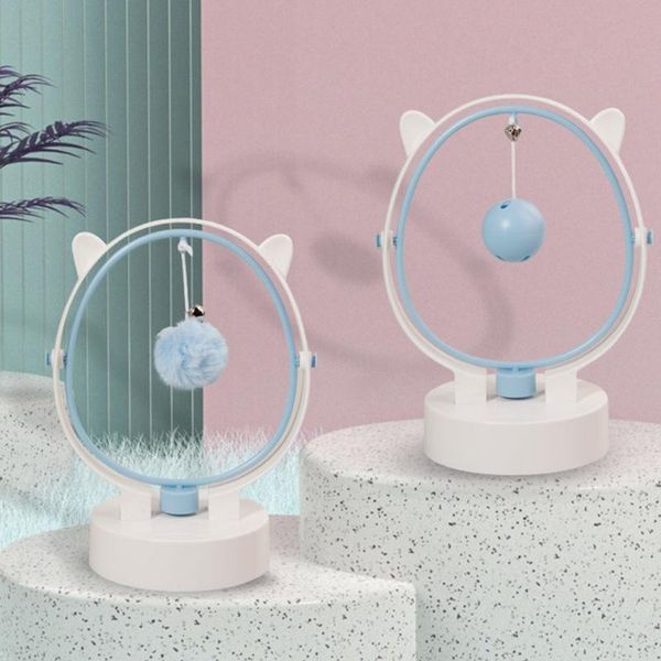 

electric pet cat toy with plush ball leaking swinging smart dog interactive toys