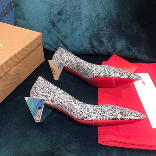 

zapatos de mujer brand design shoes woman rhinestone decor strange heels lady pumps women cozybuty damskie dress, Black