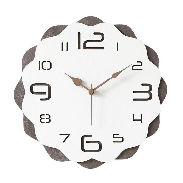 

white wood wall clock silent art living room kids bedroom creative clocks nordic antique reloj pared home decor by50wc