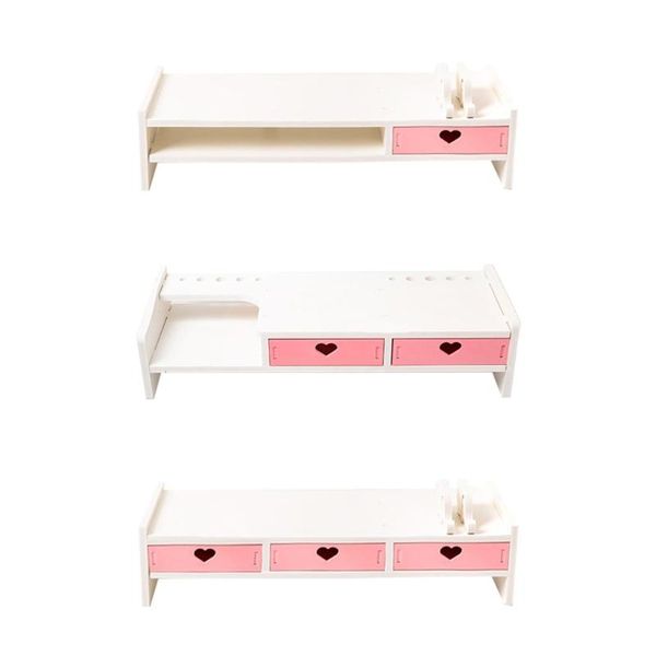 

storage drawers wood plastic board deskcomputer monitor increase rack box 3 styles lovely shape can put keyboard below