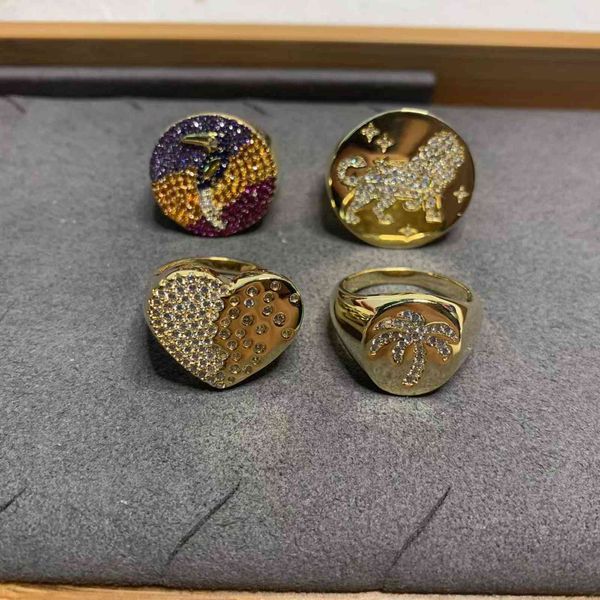 

a family tropical wind big billed bird ring female leo palm leaf seal august heart batch, Silver