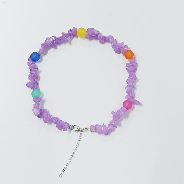 

chokers multicolor natural irregular stone bead choker necklaces for women elastic jewelry collar gift, Golden;silver