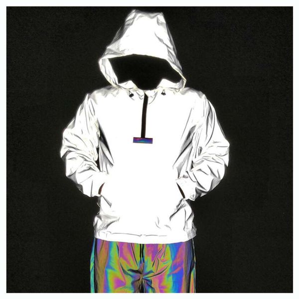 

reflective jacket men's waterproof windproof night running luminous, Black;brown