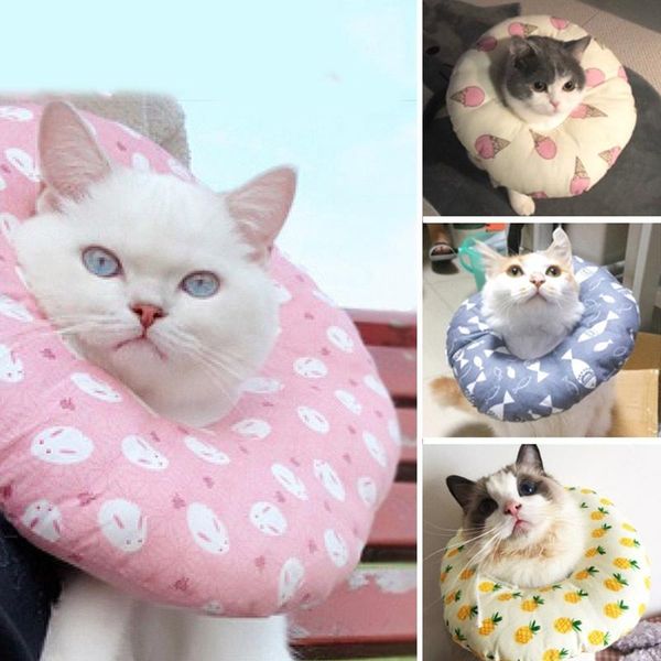 

cat collars & leads cotton pet anti-bite collar dog recovery kitten elizabethan protective neck ring accessories