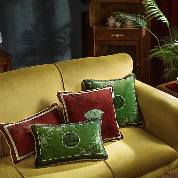 

cushion/decorative pillow dunxdeco chinese art cushion cover decorative case vintage classical window lattice green red soft sofa chair cous